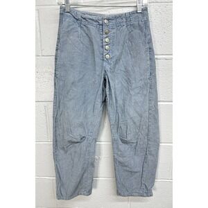 Free People Good Luck Barrel Cord Pants We The Free Niagra Mist Lt Blue Size 24